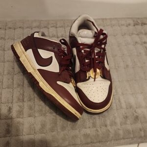 Nike Women's Burgundy and White Sneakers